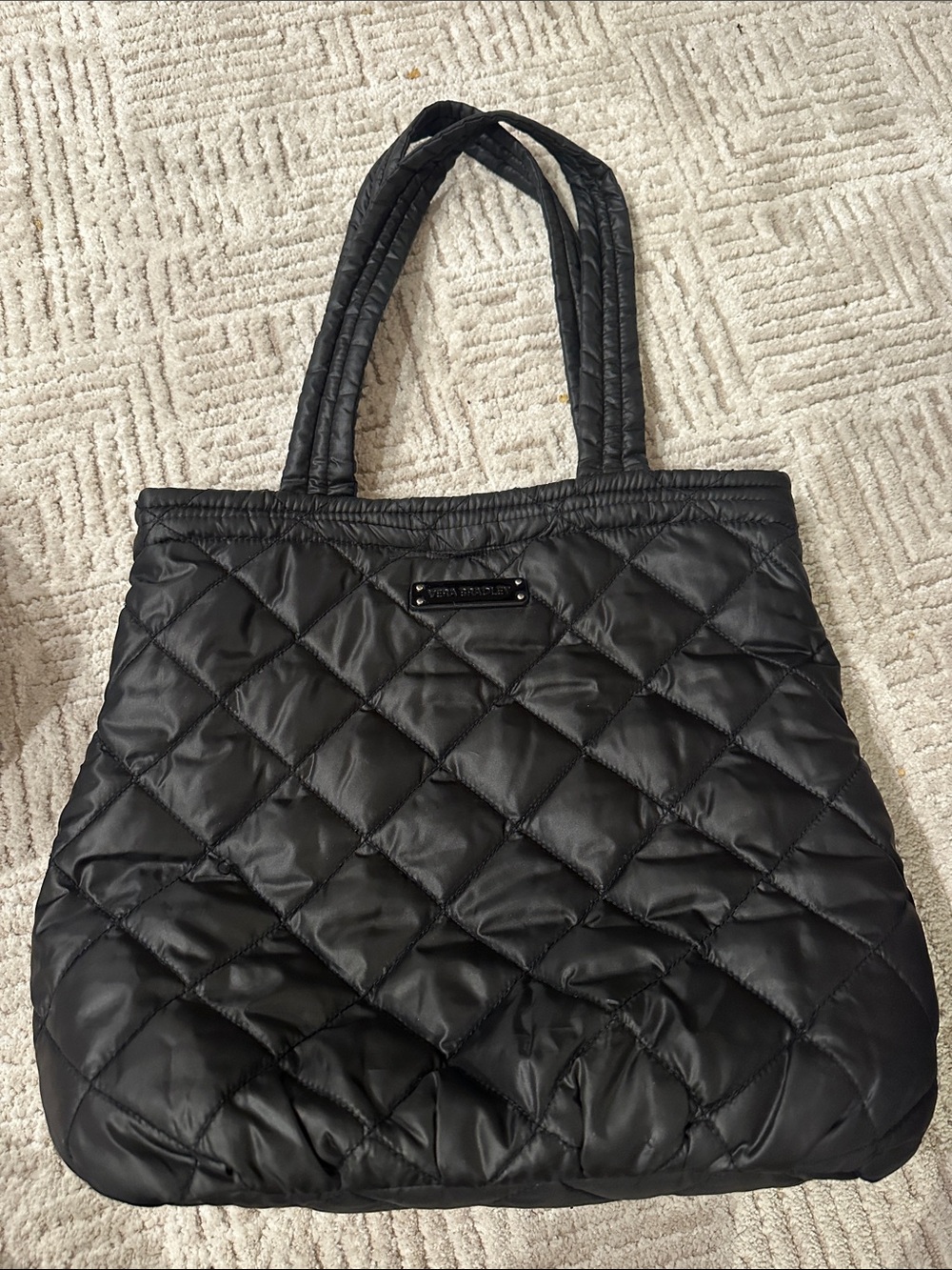 Vera Bradley Quilted Black Shoulder Tote